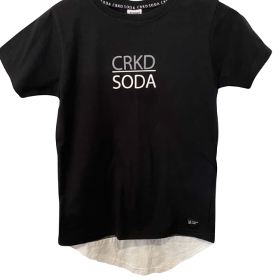 Cracked Soda  Size 12 Black t-shirt 