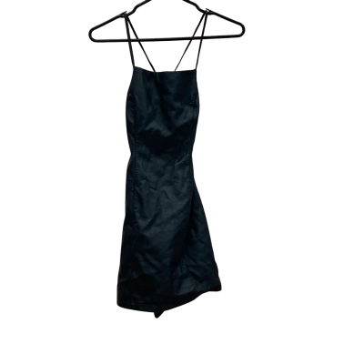 Glassons Womens Size 6 Black Leather Mini Dress