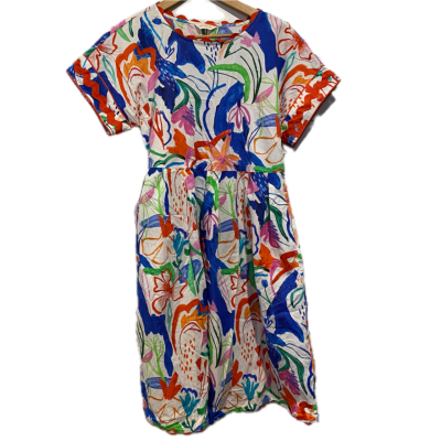 Gorman Womens Dress Size 8 Blue / Coral / Floral / Green / Multicoloured / Orange / Pink  / White 