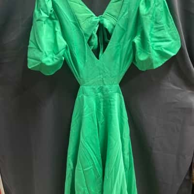 Forever New Hadley Tie Back Midi Green Dress