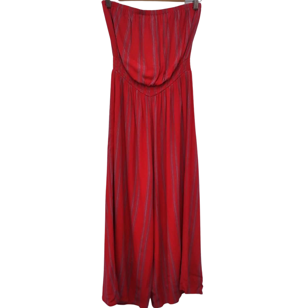 RRP 79 DOTTI Womens 10 Red Stripe Strapless Jumpsuit (09, 753)