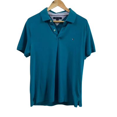 Tommy Hilfiger Mens  Size L Slim Fit Polo Shirt Turquoise