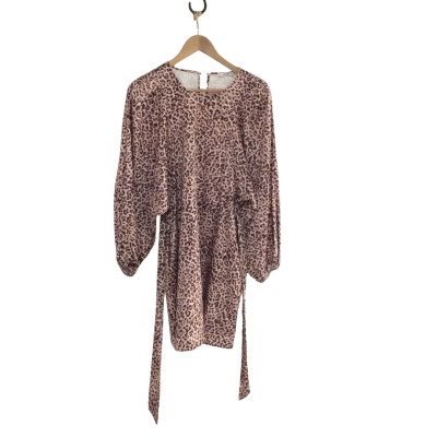 Sheike Women's  Size 10 Long Sleeve Dress Animal print / Brown / Pink  