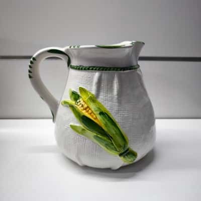 Il Palco Italy Hand-Painted Embossed Corn Ceramic Wine Jug / Pitcher