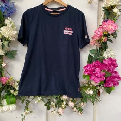 Scotch & Soda Womens  Size XL Short Sleeve Top Navy Blue 