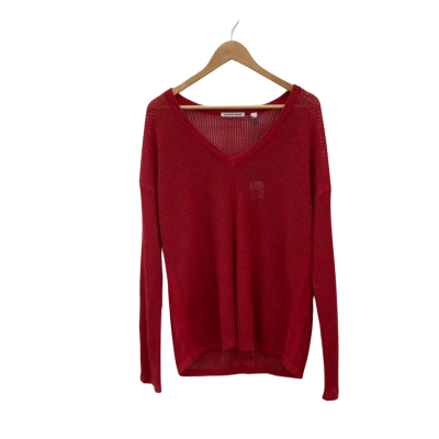 Country Road Womens  Size L V-Neck Knit Top Red 