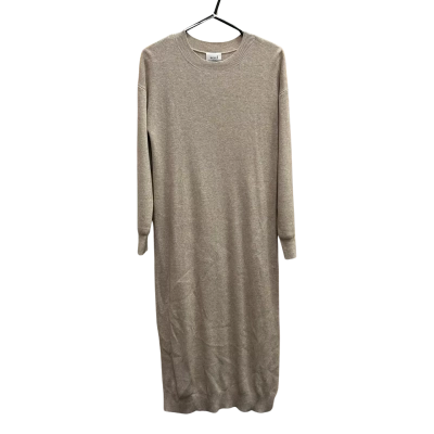 SEED HERITAGE Size XS Side Split Knit Long Sleeve Dress / Midi Dress Beige 