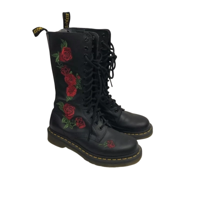Dr Martens Rose Design Womens  Size UK4 Boots Black  