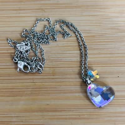 Swarovski Purple Heart & Butterfly Necklace 