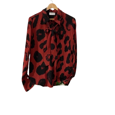 Banded Together Womens  Size 10 Long Sleeve Shirt Black  / Maroon / Pattern 