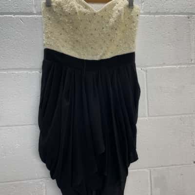 Lipsy Womens  Size 10 Mini Dress Black  / White 