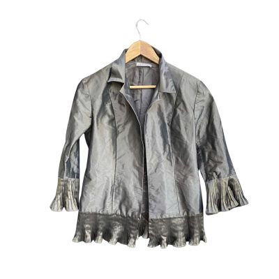 John Cavill Womens Size 12 Open Jacket Grey/Silver