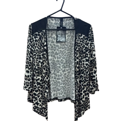 Motto Womens  Size 14 Jersey Sport Drape Jacket Leopard Print