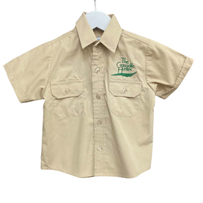  Australia Zoo Size 2 Short Sleeve Shirt  Khaki 