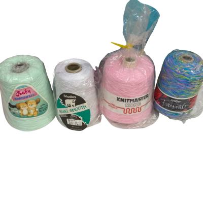 Acrylic Yarn Cones 4 brands; Baby Bramwell, Suki Smooth, Knitmaster