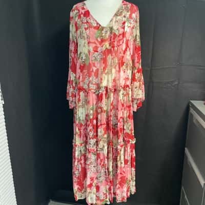 MLM - Casual Dress / Long Sleeve Dress Floral with Slip - (sizeXL) 