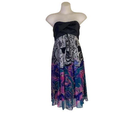 BNWT**Honey and Beau.  Strapless Silk Party Dress. Size 12 