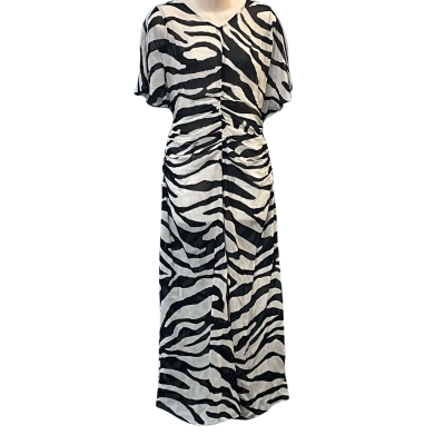 Witchery Womens  Size 12 Maxi Dress / Short Sleeve Dress  Animal print / Black  / White 
