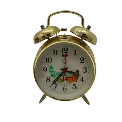 Vintage Animated Chicken Pecking Hen Alarm Clock