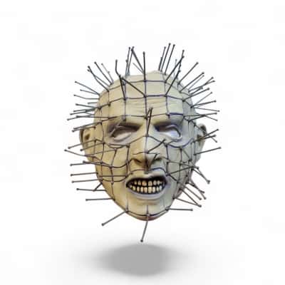 "Pin Head" character from "Hellraiser" latex costume face mask