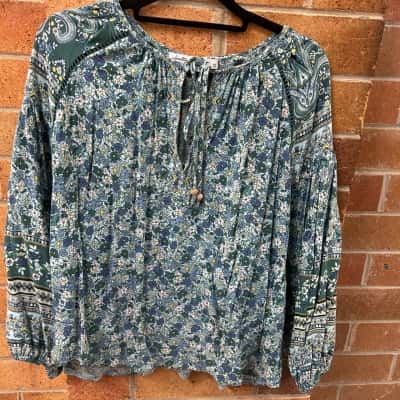 Salty Bright Womens  Size 12 Floral Top 