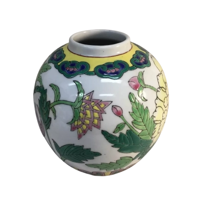 Floral Ginger Jar Repo No Lid Approx 14 x 15cm