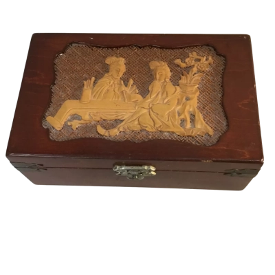 Vintage Chinese  Trinket Box 16 x 10cm