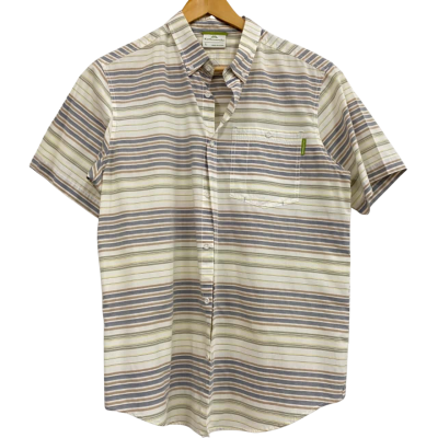 Kathmandu Mens  Size L Short Sleeve Shirt Blue / Green / Orange 