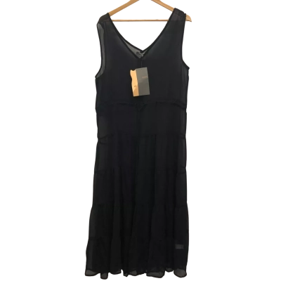 Liz Jordan Womens  Size 14 Maxi Dress Black  BNWT$169