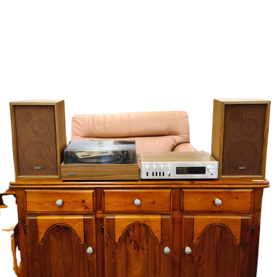 1970's Vintage Onkyo Record Player Dynamic Four 800 Stereo System Comprising Deck, Amp/Receiver & Speakers