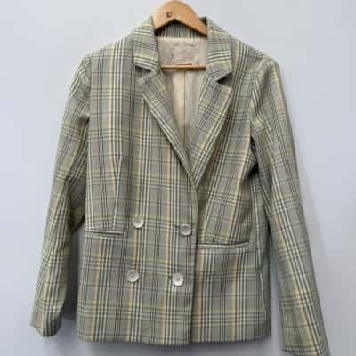 Urban Outfitters Green Check Blazer - Size XS 