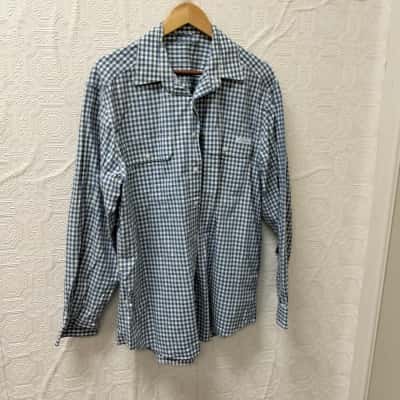 R.M.Williams Stockyard Mens  Size L Business Shirt Green Check VGUC