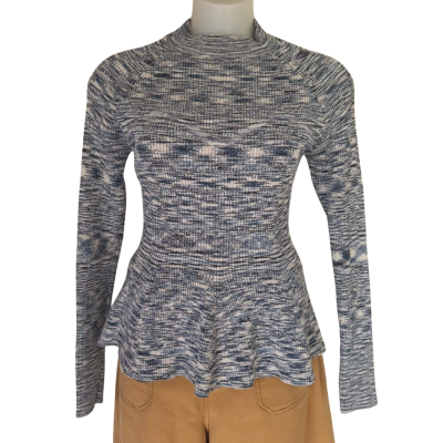Once/Was   Variegated Crew Knit with Peplum Edge.   Size 3 