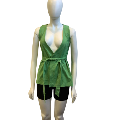 Brand New Nude Lucy Womens  Size XXS Clover Vest Jacket / Top Green 