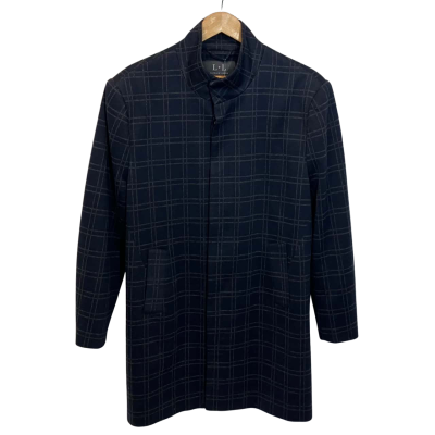  Laidlaw + Leeds Mens  Size L Coat Navy / Checked / Grey 