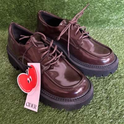 Cider Coffee Platform Polished Loafers Size 39