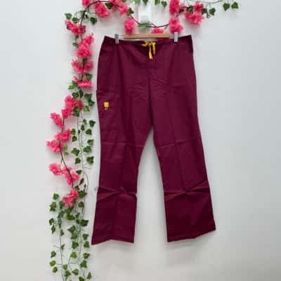 WonderWink Womens  Size XL Scrub Pants Maroon 