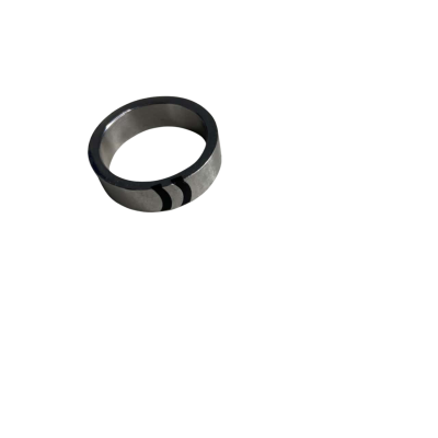 Sliver Black Stripes Men's ring 
