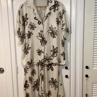  The wholesome store top & bottom set, Size S Brown / Cream 