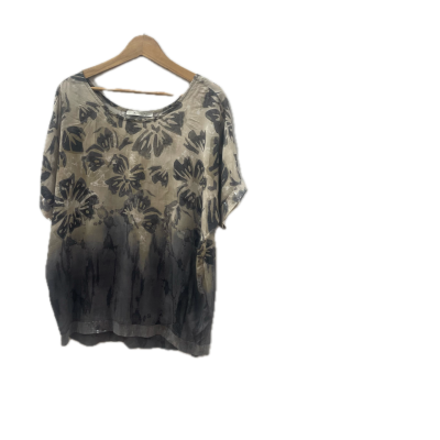 Monari Womens  Size 14 Beige / Black  / Grey short sleeve top