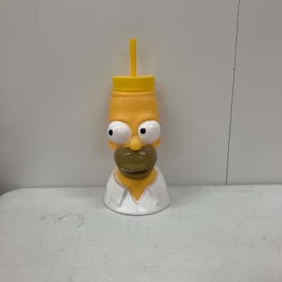 The Simpsons Universal Studio Homer Simpson Tumbler Cup W/Straw