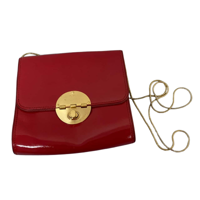 Mimco Womens Cross Body Bag Red with Gold Colour Trim