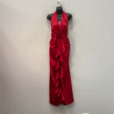 Took Womens  Flaminco Style Size S Halter Neck Dress Red 