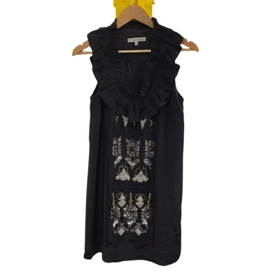 Lisa Ho Size 8 Silk Dress Black