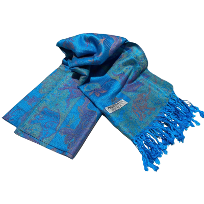 BNWT  Womens  Size L Pashmina 170 x 70 cm Blue / Multicoloured        