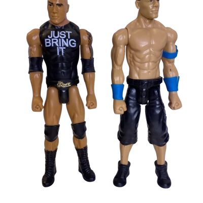 WWE Mattel Dwayne the Rock Johnson and John Cena Figures