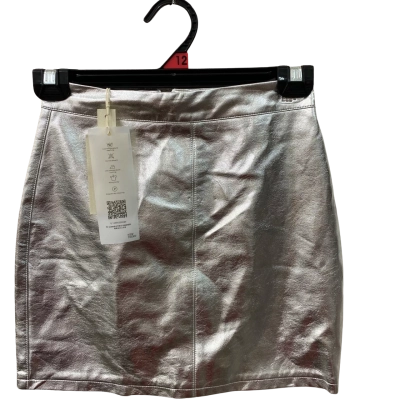  Womens  Size XS Mini Skirt Silver 