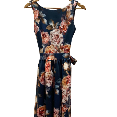 Lady Vintage  Womens  Size 8 Blue Floral Dress