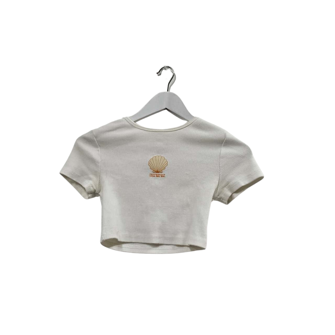 Pepper Mayo Womens Size 6 Cropped Top White (Very Good Condition)(s)