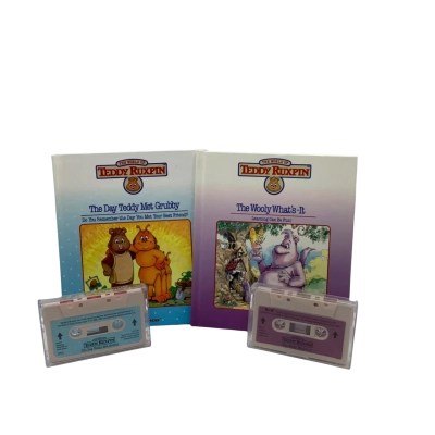 2 x Vintage Teddy Ruxpin Book & Cassettes. (Coll)